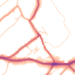 Daytime road noise heatmap for RH8 0DP