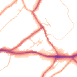 Daytime road noise heatmap for RH8 0DQ