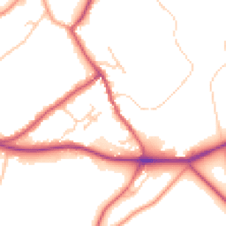Daytime road noise heatmap for RH8 0DT