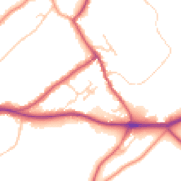 Daytime road noise heatmap for RH8 0DW