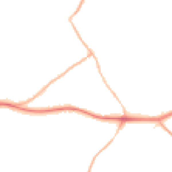 Night-time road noise heatmap for RH8 0DW