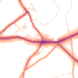 Daytime road noise heatmap for RH8 0DY
