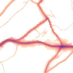 Daytime road noise heatmap for RH8 0DZ