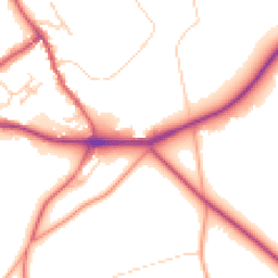 Daytime road noise heatmap for RH8 0EA