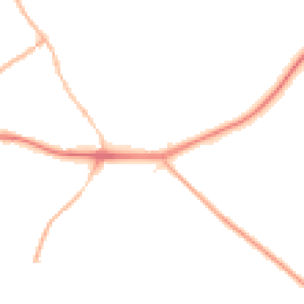 Night-time road noise heatmap for RH8 0EA