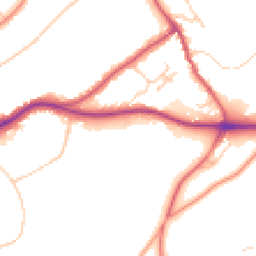 Daytime road noise heatmap for RH8 0ED