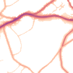 Daytime road noise heatmap for RH8 0ES