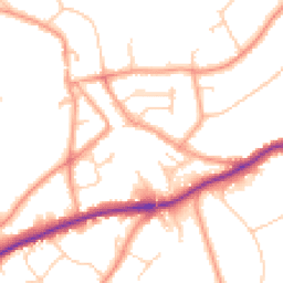 Daytime road noise heatmap for RH8 0GJ