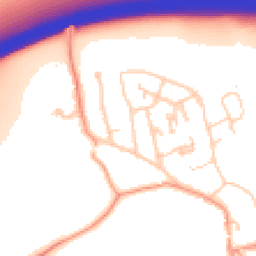 Daytime road noise heatmap for RH8 0LS