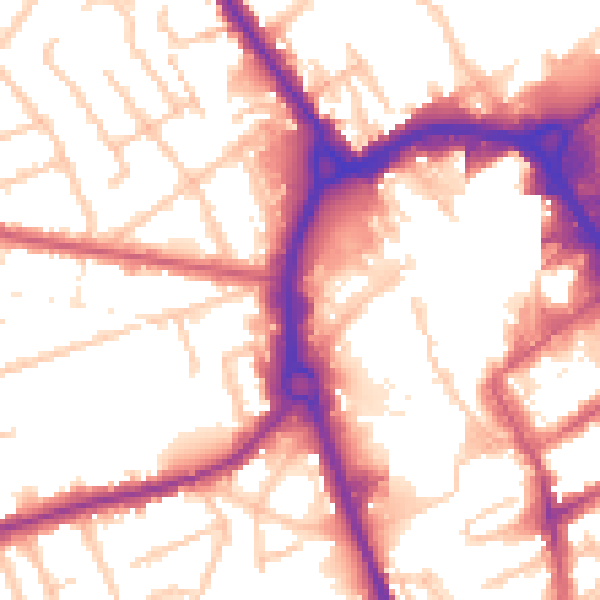 Daytime road noise heatmap for RM1 1AF