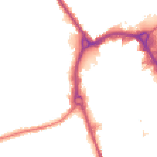 Night-time road noise heatmap for RM1 1AF