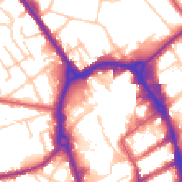 Daytime road noise heatmap for RM1 1BH