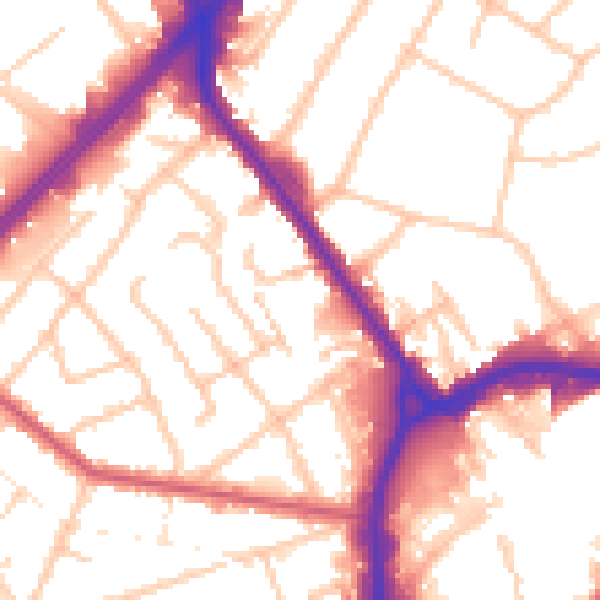 Daytime road noise heatmap for RM1 1DF