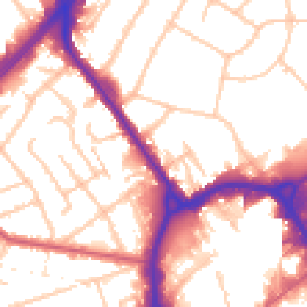 Daytime road noise heatmap for RM1 1DL