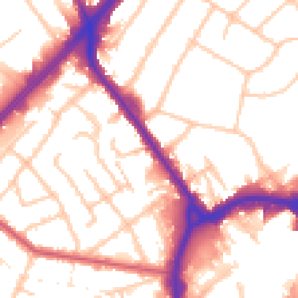 Daytime road noise heatmap for RM1 1EF