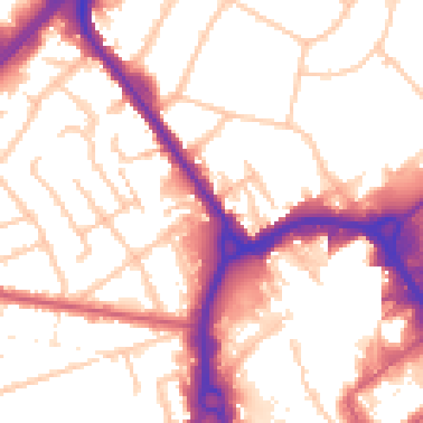Daytime road noise heatmap for RM1 1EU