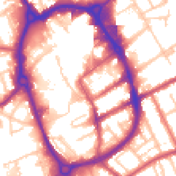 Daytime road noise heatmap for RM1 1NX