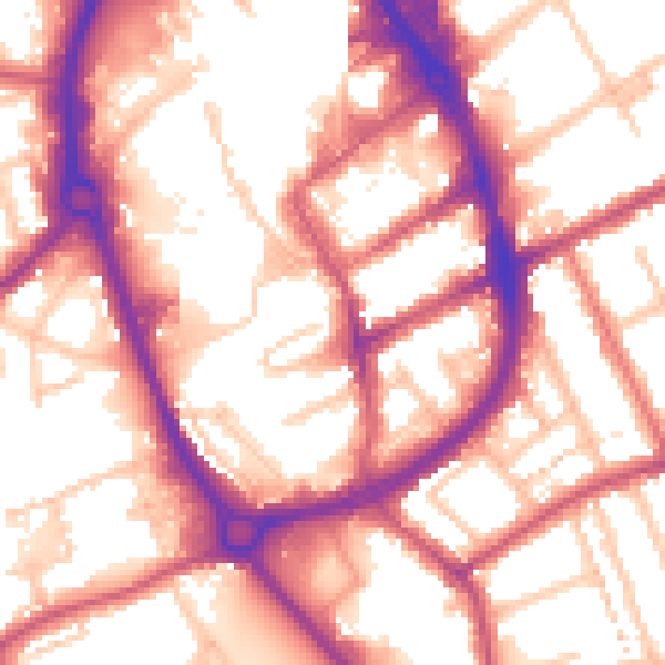 Daytime road noise heatmap for RM1 1SX
