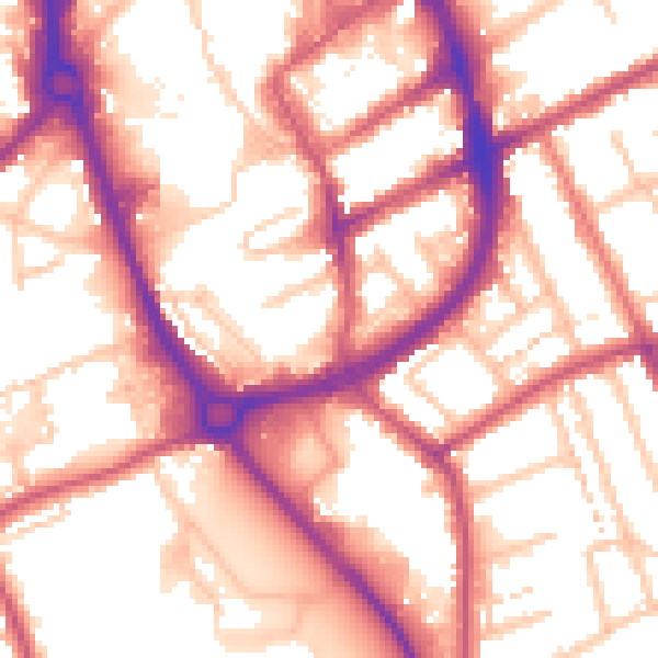 Daytime road noise heatmap for RM1 1TR