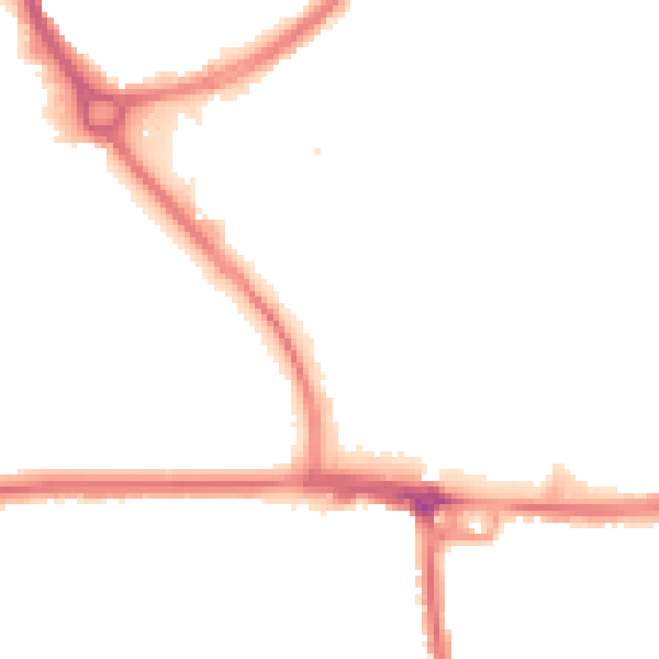 Night-time road noise heatmap for RM1 2DF