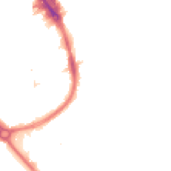 Night-time road noise heatmap for RM1 2DT