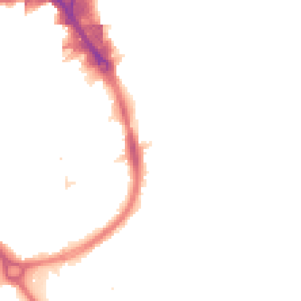 Night-time road noise heatmap for RM1 2EN