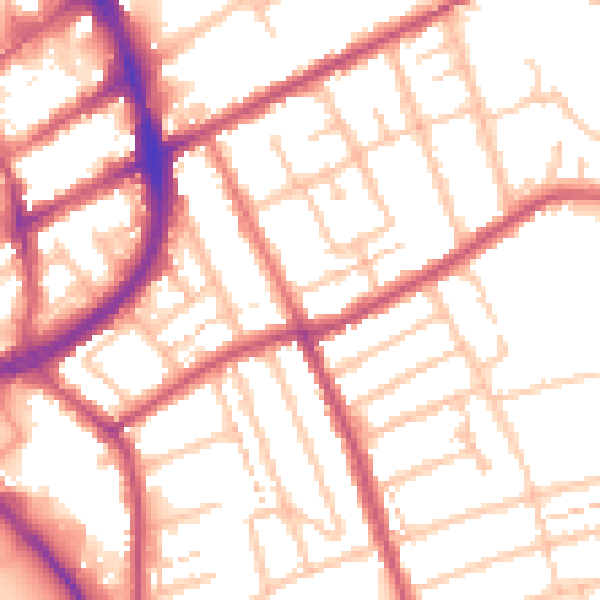 Daytime road noise heatmap for RM1 2PR