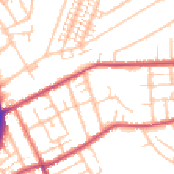 Daytime road noise heatmap for RM1 2RA