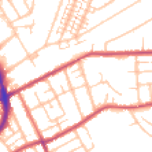 Daytime road noise heatmap for RM1 2RB