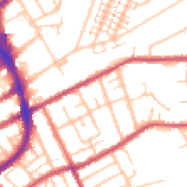 Daytime road noise heatmap for RM1 2SU