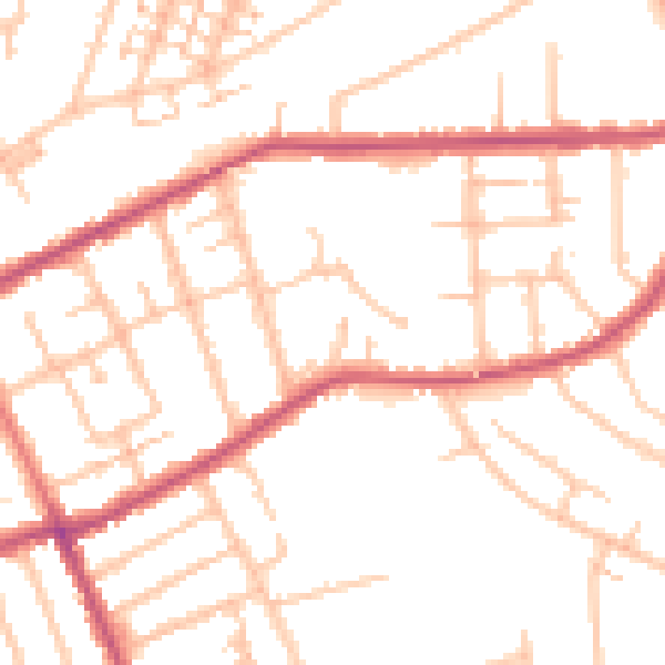 Daytime road noise heatmap for RM1 2TE
