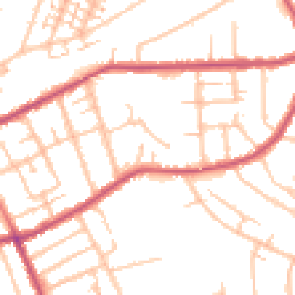 Daytime road noise heatmap for RM1 2TH