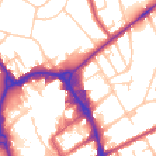 Daytime road noise heatmap for RM1 3AP