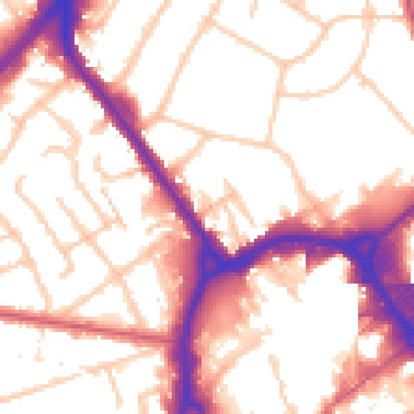 Daytime road noise heatmap for RM1 4AB