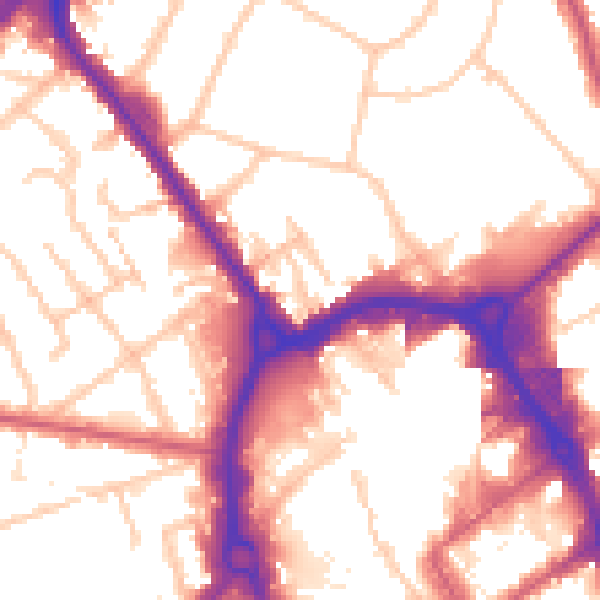 Daytime road noise heatmap for RM1 4DL