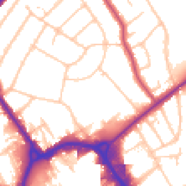 Daytime road noise heatmap for RM1 4GS