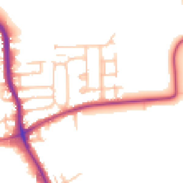 Daytime road noise heatmap for RM10 7AD