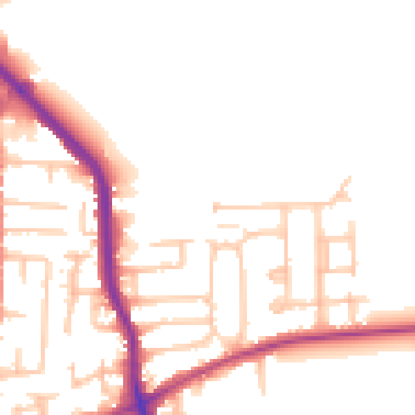 Daytime road noise heatmap for RM10 7AU