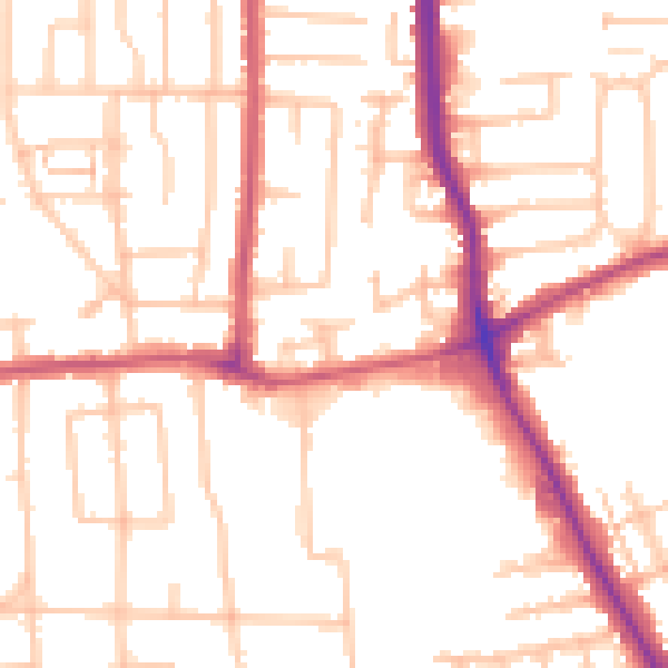 Daytime road noise heatmap for RM10 7BG