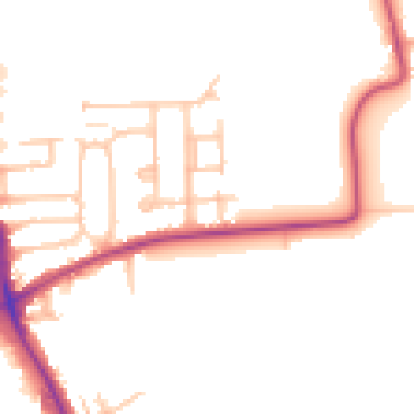 Daytime road noise heatmap for RM10 7BP