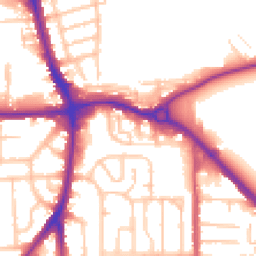 Daytime road noise heatmap for RM10 7DG