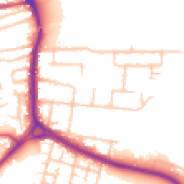 Daytime road noise heatmap for RM10 8BA