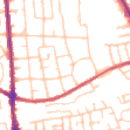 Daytime road noise heatmap for RM10 8JJ