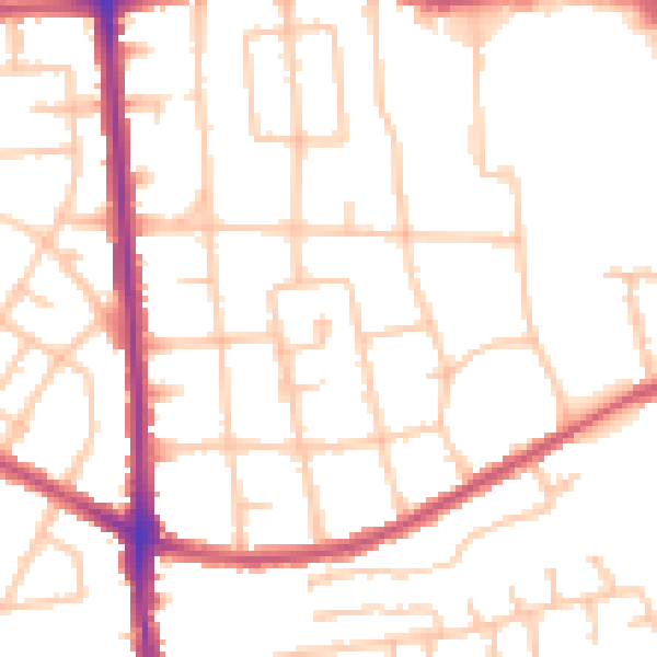 Daytime road noise heatmap for RM10 8LN