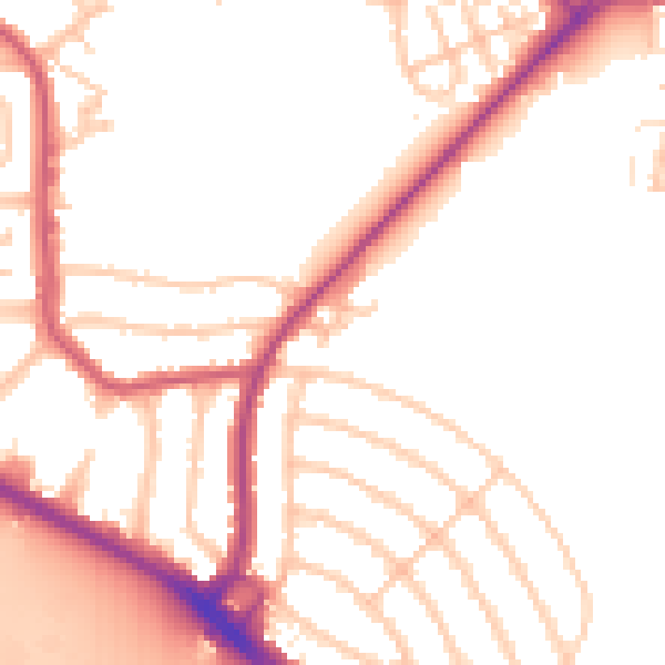 Daytime road noise heatmap for RM10 9AP