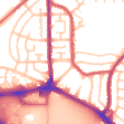 Daytime road noise heatmap for RM10 9JJ