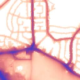 Daytime road noise heatmap for RM10 9PR