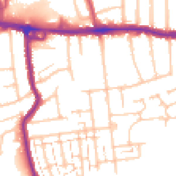 Daytime road noise heatmap for RM12 4AA
