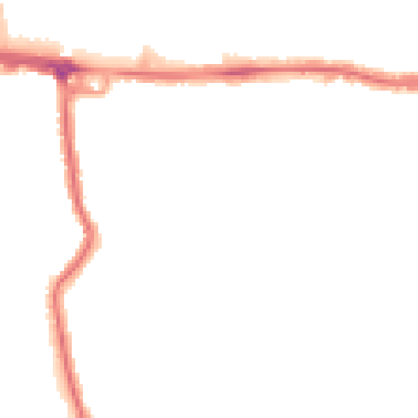 Night-time road noise heatmap for RM12 4AA