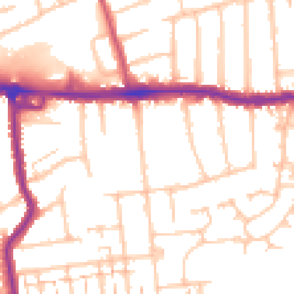 Daytime road noise heatmap for RM12 4AE